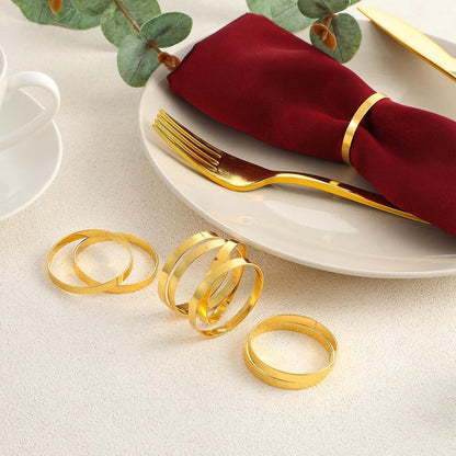 12 pieces gold metal napkin rings - elegant napkin ring - Christmas napkin rings - boho round gold napkin ring for weddings - party dinner - anniversary table decoration