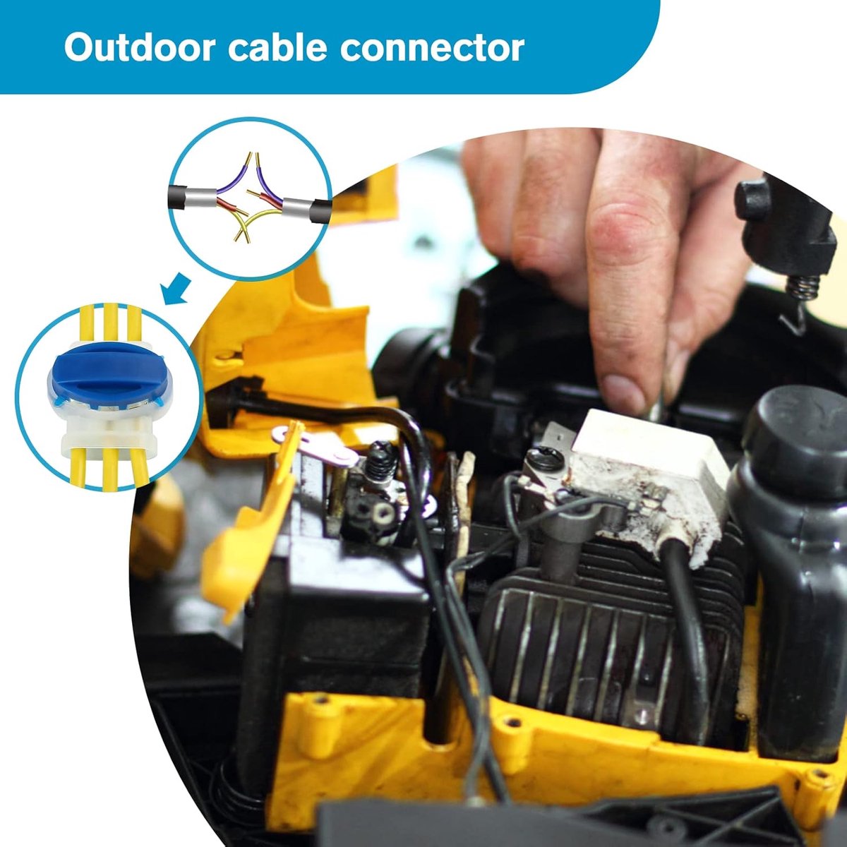 Gel Connector - 25 Pieces - Cable Connector - Model 314 - Boundary Wire - Perimeter Wire Connectors - Robotic Mower Wire Connector - Waterproof Cable Clamp - for Robotic Mowers / Garden / Outdoor / Car - Gel-Filled Splice Connector