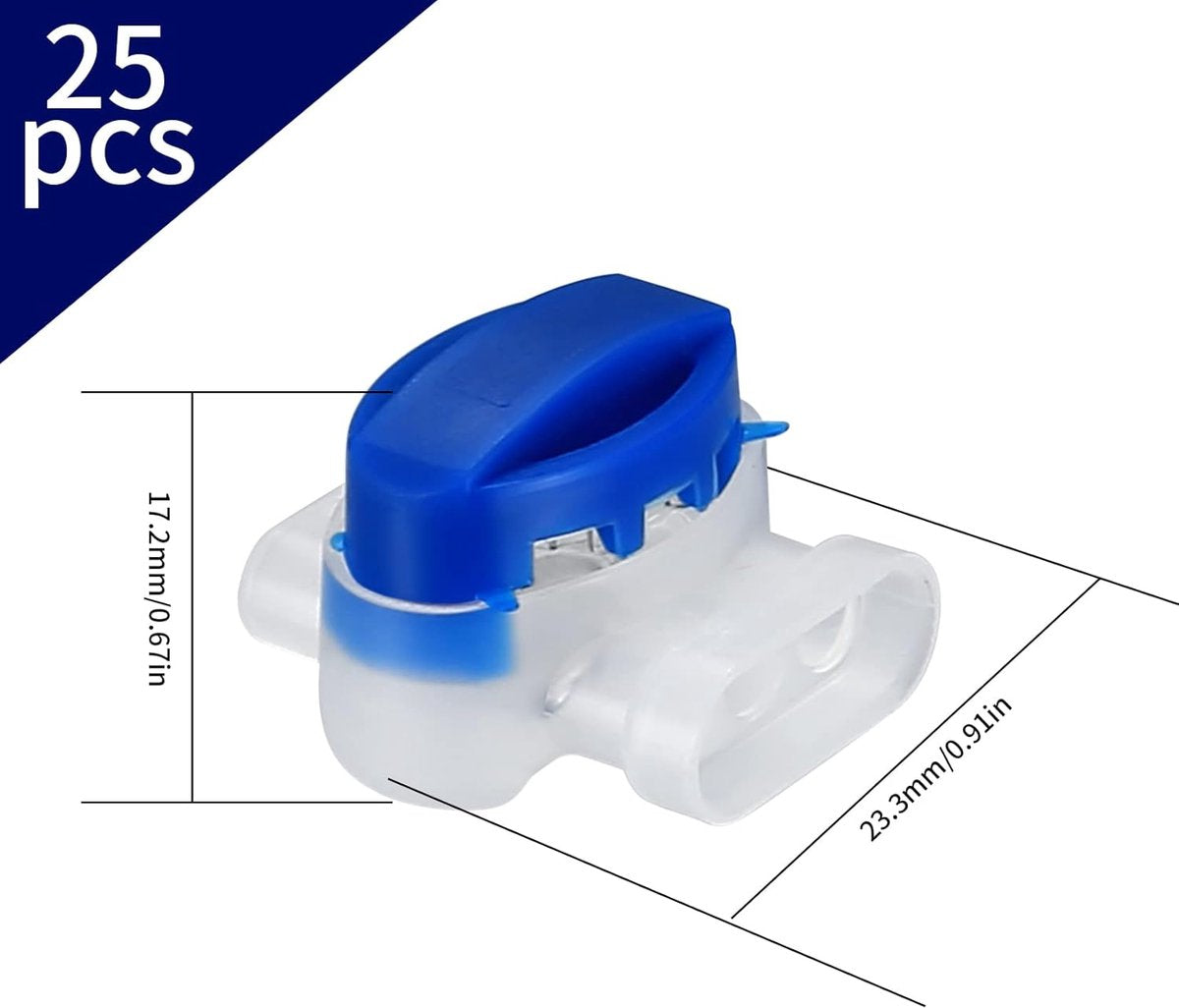 Gel Connector - 25 Pieces - Cable Connector - Model 314 - Boundary Wire - Perimeter Wire Connectors - Robotic Mower Wire Connector - Waterproof Cable Clamp - for Robotic Mowers / Garden / Outdoor / Car - Gel-Filled Splice Connector