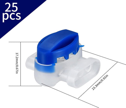 Gel Connector - 25 Pieces - Cable Connector - Model 314 - Boundary Wire - Perimeter Wire Connectors - Robotic Mower Wire Connector - Waterproof Cable Clamp - for Robotic Mowers / Garden / Outdoor / Car - Gel-Filled Splice Connector