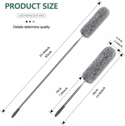 Telescopic Feather Duster - 5-Piece Cleaning Set - Feather Duster Extendable Up to 85 Cm - Cobweb Brush with Telescopic Handle - Duster - Dust Brush - Washable Microfiber - Rotatable - Electrostatic Adsorption - Hard-to-Reach Places.