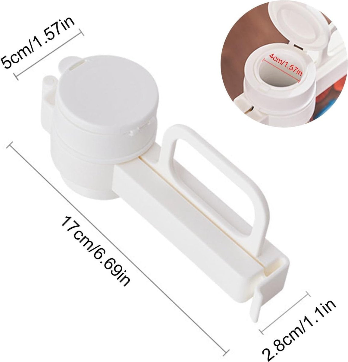 Freshness Clips with Pouring Spout - Bag Sealer - Freshness Clips - Sealing Clips - Bag Sealing Clamp Pouring Spout - Food Sealing - Keep Fresh - Food Bag Clips with Pouring Spouts - For Kitchen Food Storage Bag - White - 1 Piece