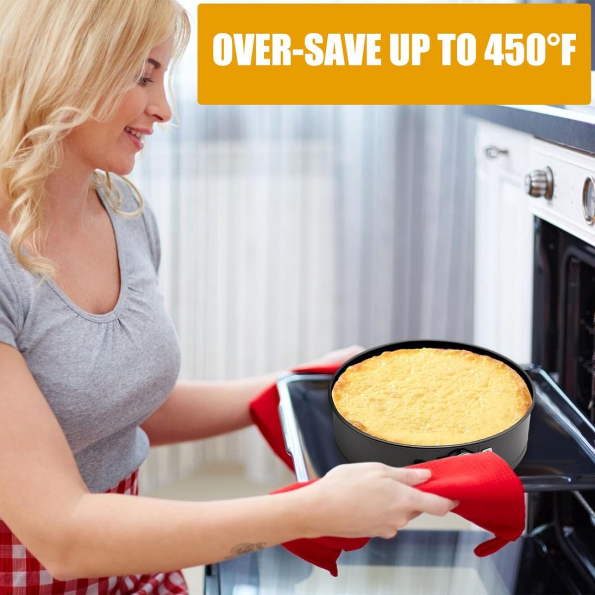 3-Piece Round Springform Set - Round Baking Tin - Cake Pan - Non-Stick Baking Pan - 20, 22 and 24cm - Removable Base - Bakes Evenly - Baking Set - Cake Pan - Dishwasher Safe - Metal - Black