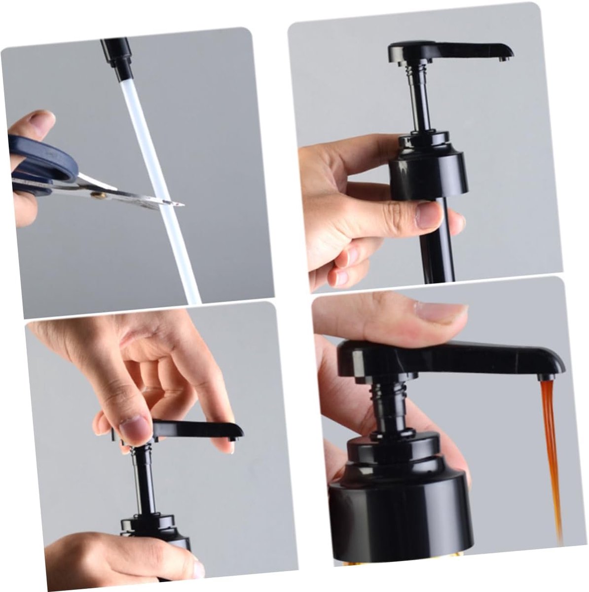 3-piece soap dispenser head - Easy-press bottle soap dispenser - Multifunctional Coffee Syrup Pump - Practical Spray Nozzle Pressure Oil Sprayer - Dispensing Pump - Pump Dispenser Syrup Bottle - Bottle Nozzle - for liquid / lotion - Black