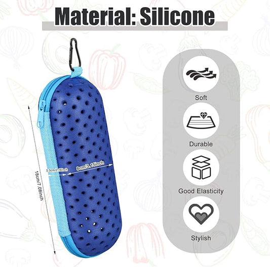 Glasses Case - Glasses Cover - Glasses Case - Glasses Pouch - Glasses Pouch - Swim Goggles Storage Case - Sunglasses Holder - Zipper - With Carabiner Hook - Stylish - Blue - Universal - 18*7.5*7.5cm