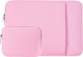Laptop Case / Sleeve - 15.6 Inch - 2-Piece Extra Compartment - Laptop Sleeve with Pouch - Women's / Men's Laptop Bag - Macbook Case with Zipper - Laptop Sleeve - Laptop Case - Laptop Cover - Pink - Shockproof - Scratchproof - Durable.