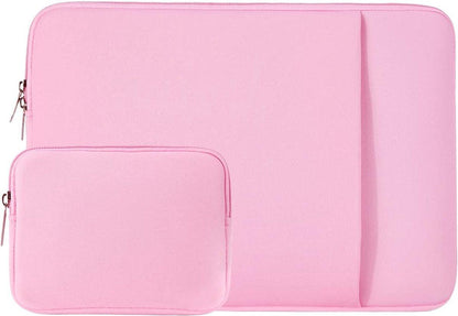 Laptop Case / Sleeve - 15.6 Inch - 2-Piece Extra Compartment - Laptop Sleeve with Pouch - Women's / Men's Laptop Bag - Macbook Case with Zipper - Laptop Sleeve - Laptop Case - Laptop Cover - Pink - Shockproof - Scratchproof - Durable.