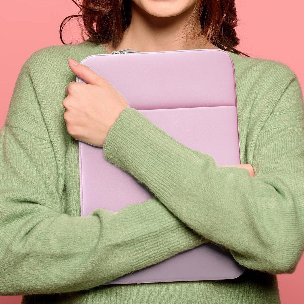 Laptop Case / Sleeve - 15.6 Inch - 2-Piece Extra Compartment - Laptop Sleeve with Pouch - Women's / Men's Laptop Bag - Macbook Case with Zipper - Laptop Sleeve - Laptop Case - Laptop Cover - Pink - Shockproof - Scratchproof - Durable.