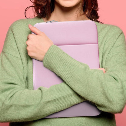 Laptop Case / Sleeve - 15.6 Inch - 2-Piece Extra Compartment - Laptop Sleeve with Pouch - Women's / Men's Laptop Bag - Macbook Case with Zipper - Laptop Sleeve - Laptop Case - Laptop Cover - Pink - Shockproof - Scratchproof - Durable.