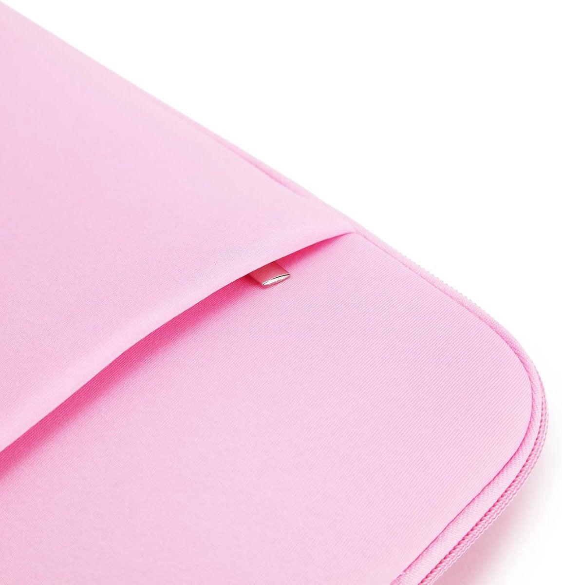 Laptop Case / Sleeve - 15.6 Inch - 2-Piece Extra Compartment - Laptop Sleeve with Pouch - Women's / Men's Laptop Bag - Macbook Case with Zipper - Laptop Sleeve - Laptop Case - Laptop Cover - Pink - Shockproof - Scratchproof - Durable.