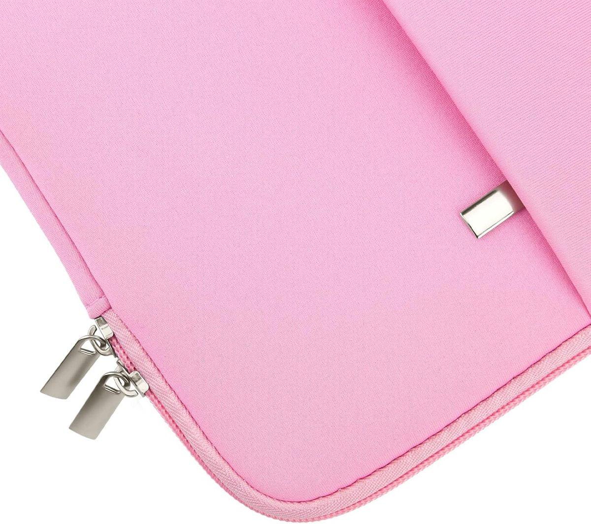 Laptop Case / Sleeve - 15.6 Inch - 2-Piece Extra Compartment - Laptop Sleeve with Pouch - Women's / Men's Laptop Bag - Macbook Case with Zipper - Laptop Sleeve - Laptop Case - Laptop Cover - Pink - Shockproof - Scratchproof - Durable.