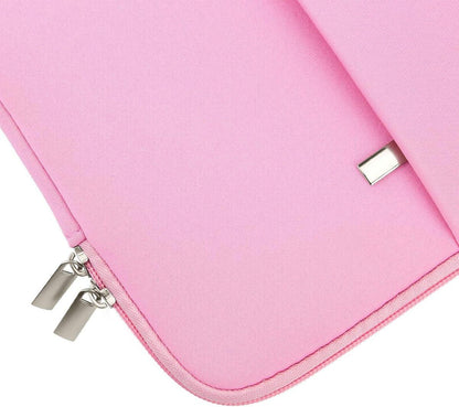Laptop Case / Sleeve - 15.6 Inch - 2-Piece Extra Compartment - Laptop Sleeve with Pouch - Women's / Men's Laptop Bag - Macbook Case with Zipper - Laptop Sleeve - Laptop Case - Laptop Cover - Pink - Shockproof - Scratchproof - Durable.