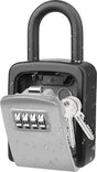 Outdoor/Indoor Key Safe - Small Key Safe with Code - Key Cabinet - Key Box - Small Safe with Combination Lock - Central Key Storage - Removable Lock - No Drilling Required - Wall-Mounted - Water-Resistant - Grey.