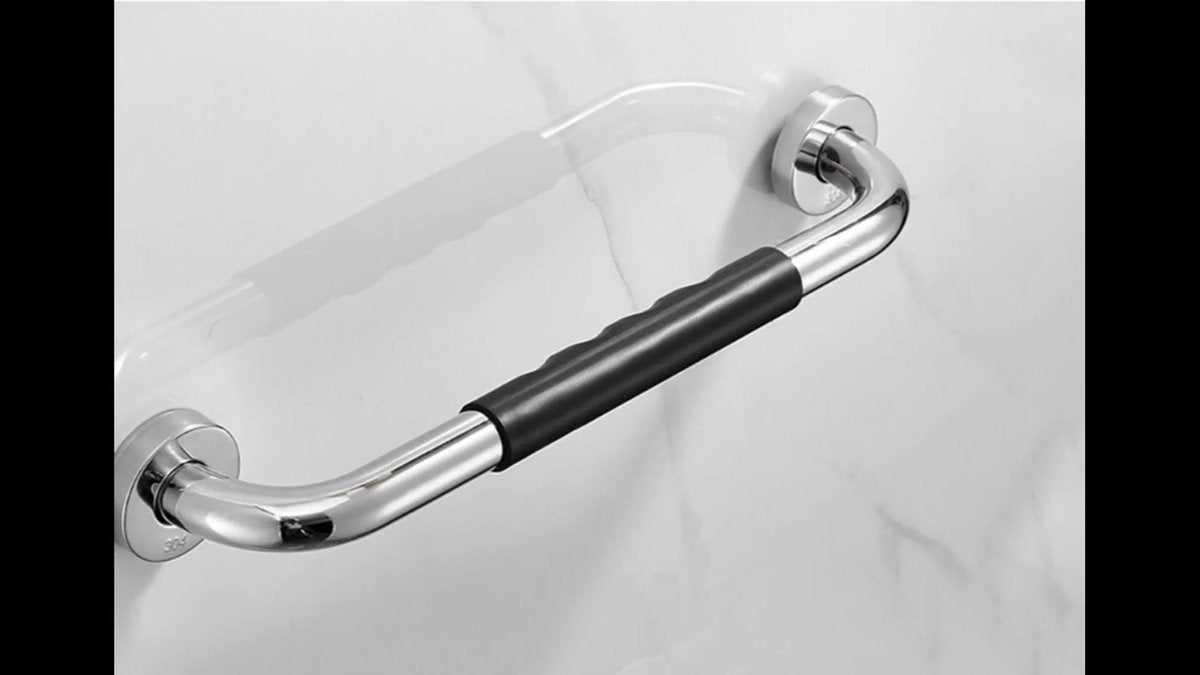 Wall Grab Bar - Extra Grip - Handle/Wall Grab Bar for Bathroom/Shower/Toilet - 30CM - Toilet Grab Bar - Bath Grab Bar - Shower Grab Bar - Non-Slip Grab Bar - Bathroom - Kitchen - Stairs - Kitchen Cabinet Handle - Furniture Hardware - Mounting Material Inc