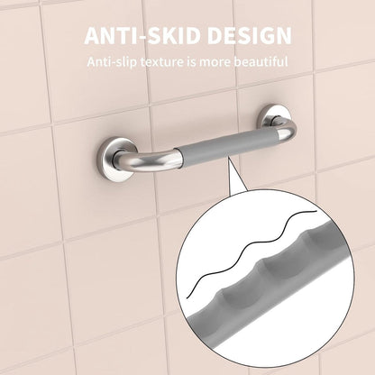 Wall Grab Bar - Extra Grip - Handle/Wall Grab Bar for Bathroom/Shower/Toilet - 30CM - Toilet Grab Bar - Bath Grab Bar - Shower Grab Bar - Non-Slip Grab Bar - Bathroom - Kitchen - Stairs - Kitchen Cabinet Handle - Furniture Hardware - Mounting Material Inc