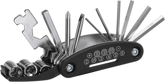 16-in-1 Bicycle Tool - Professional Bicycle Tool Set - Portable Foldable - Multifunctional Cycling Repair Kit - Bicycle Equipment Tools - Ideal for Bicycles / Mountain Bikes / Everyday Cyclist / Cycling Enthusiast