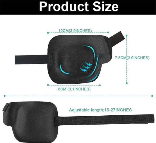 3D Eye Patches for Adults - 4 Pieces - Adjustable Eye Patches for Right Eye - Eye Mask - Luxury 3D Eye Mask - Eye Patch for Lazy Eye - Sleep Mask - Soft Eye Patch for Post-Surgery - Comfortable Eye Mask for Daily Use - Black - Right