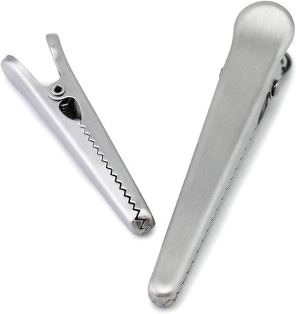 10 pieces - sealing clips - High clamping force closure clips - Freshness clips - Bag clips - Alligator clips - Easy to use - Multifunctional - for kitchen and home - for Candy & Snack Packaging - stainless steel - silver - 11.5cm