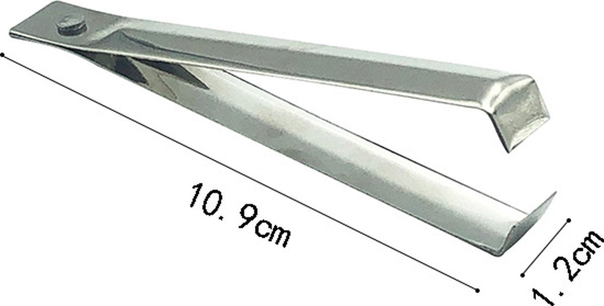 Garlic Peeler - 2 Pieces - Fishbone Tweezers - Tweezers - Kitchen Tweezers - Kitchen Aid - Silver-colored - Ergonomic Handle - Easy to Use - 10.9cm - Stainless Steel