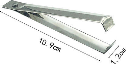 Garlic Peeler - 2 Pieces - Fishbone Tweezers - Tweezers - Kitchen Tweezers - Kitchen Aid - Silver-colored - Ergonomic Handle - Easy to Use - 10.9cm - Stainless Steel