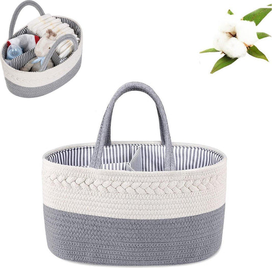 Diaper Bag - Changing Table Basket - Diaper Basket - Changing Bag - Diaper Organizer - Nursery Storage Basket - Baby Diaper Organizer - Diaper Organizer - Maternity Gift - Toy Basket - For Nursery Accessories - Baby Shower - Removable Dividers.