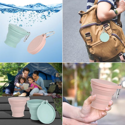 Foldable Cup - 4 Pieces - Pocket Cup - Silicone Cup - Pocket Cup - Travel Cup - Coffee / Tea Cup - 180 ml - Reusable - Foldable - On the Go - Camping - Reusable - To Go