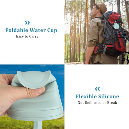 Foldable Cup - 4 Pieces - Pocket Cup - Silicone Cup - Pocket Cup - Travel Cup - Coffee / Tea Cup - 180 ml - Reusable - Foldable - On the Go - Camping - Reusable - To Go