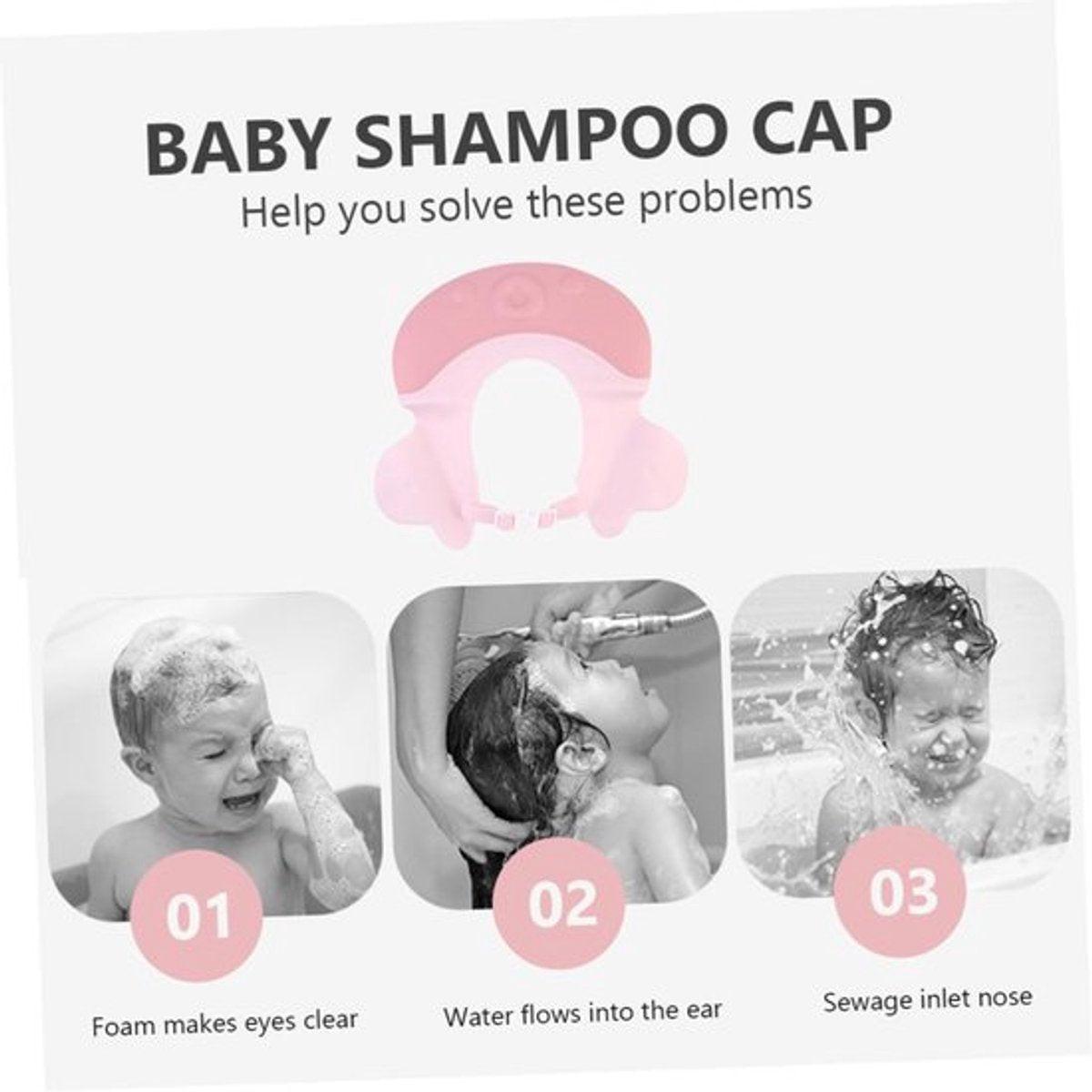 Shower cap - Shower cap - Bath cap - Baby shower cap - Child's hair washing aid cap - Shower cap - Shower cap for children - Silicone bath and shower cap - Cap - Adjustable - For toddler and baby - Pink.