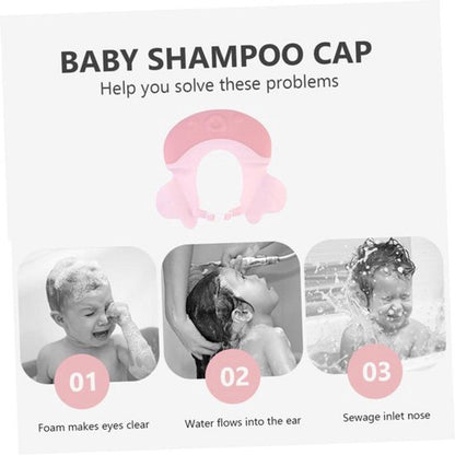 Shower cap - Shower cap - Bath cap - Baby shower cap - Child's hair washing aid cap - Shower cap - Shower cap for children - Silicone bath and shower cap - Cap - Adjustable - For toddler and baby - Pink.