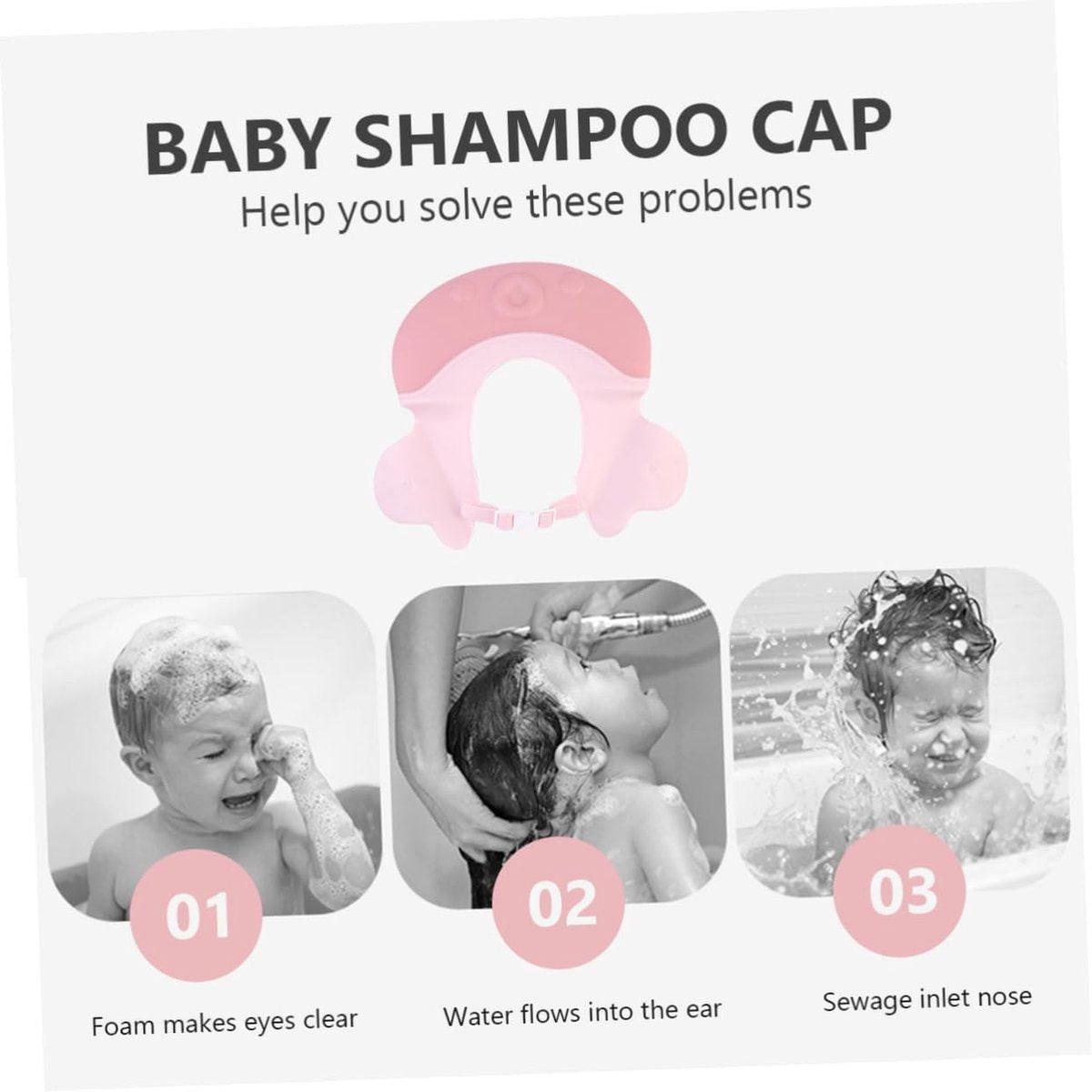 Shower cap - Shower cap - Bath cap - Baby shower cap - Child's hair washing aid cap - Shower cap - Shower cap for children - Silicone bath and shower cap - Cap - Adjustable - For toddler and baby - Pink.
