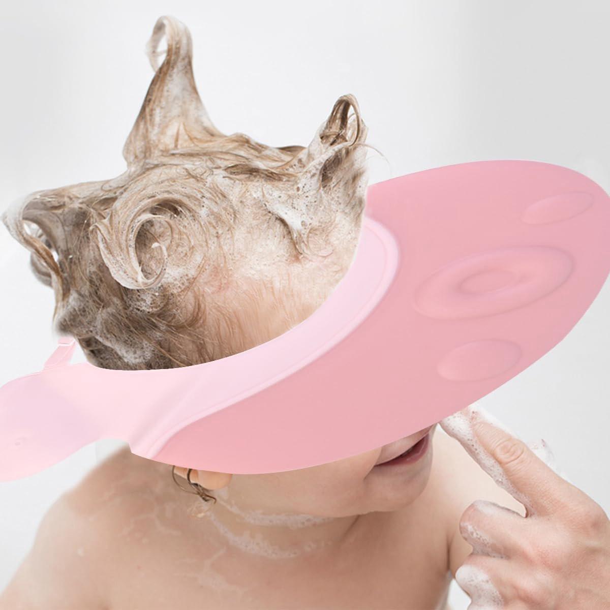 Shower cap - Shower cap - Bath cap - Baby shower cap - Child's hair washing aid cap - Shower cap - Shower cap for children - Silicone bath and shower cap - Cap - Adjustable - For toddler and baby - Pink.