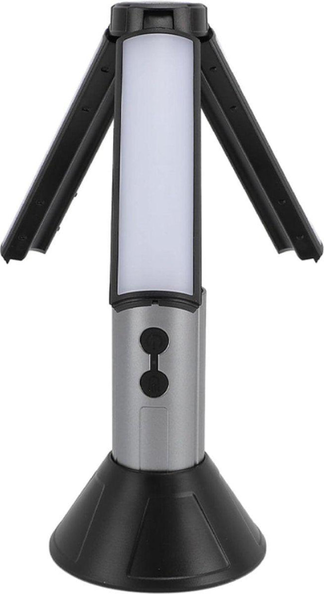 Camping Lamp - Tent Lamp - Rechargeable Telescopic Camping Light - Outdoor - LED Lamp - Hangable - Rechargeable - With Hook and Flashlight - For Camping, Hiking, Power Outages, Emergencies - Black - 1 Piece. Hover Image
