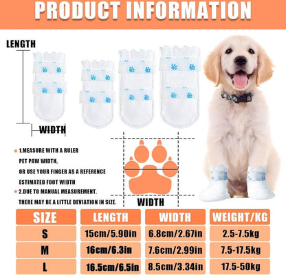 Dog Socks - 40 Pieces - Disposable Pet Socks - Waterproof - Non-Slip Dog Socks - Dog Shoes Paw Protector Socks for Dogs - Velcro Closure - Breathable - Adjustable - Pet Paw Protector - Dog Shoes - Size M