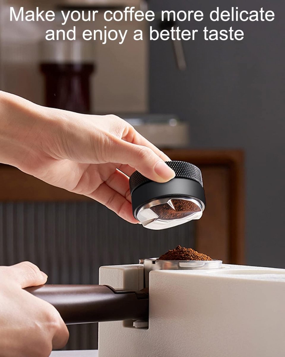 Coffee Distributor - 53mm - Coffee Distributor - Espresso Distributor - Coffee Distributor - Coffee Tamper - Espresso Tamper - Coffee Stamper - Coffee Leveler - Quick Mill - Espresso Machine - Barista Essentials - Black
