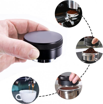 Coffee Distributor - 53mm - Coffee Distributor - Espresso Distributor - Coffee Distributor - Coffee Tamper - Espresso Tamper - Coffee Stamper - Coffee Leveler - Quick Mill - Espresso Machine - Barista Essentials - Black