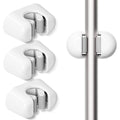 Broom Holder - 3 Pieces - Self-Adhesive - Broom Hanging System - Broom Holder - Garden Tools - Tool Holder - Wall Mount - For Office, Kitchen, Garage, Garden, Storage and Save Space - For Mop and Broom - White