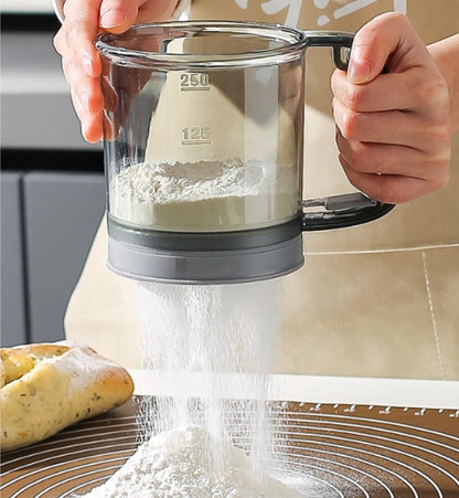 Flour Sieve - For Flour and Meal - Flour Sieve - Powdered Sugar Sieve - Sugar Sieve - Baking Utensils - Powdered Sugar Shaker - Hand Sieve - Double-Layer Sugar Sieve - One Hand - For Almond Powder, Powdered Sugar, Cocoa Powder, Cinnamon Powder