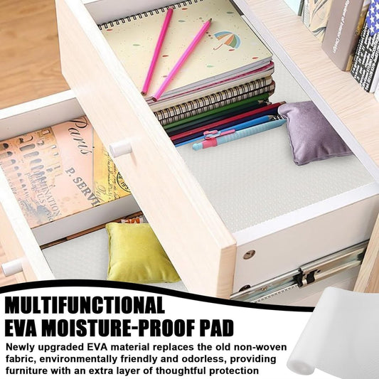 Anti-slip mat - 500x30 cm - Drawer mat - Antifouling pads - Kitchen drawer protector - Protection mat - Anti-slip mat - Drawer protection - Non-adhesive - Antibacterial - Waterproof - Transparent - Bathroom - For cabinet, shoe rack, table - Plastic