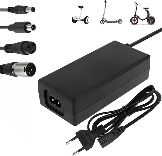 Electric Bike Charger - Charger for Electric Scooters - 36V/42V 2A Universal Charger - With 4 Battery Charger Connectors - Battery Charger - Hoverboard Drift Trikes - Electric Scooter Hoverboard Balance Bike - Suitable for Xiaomi Mi Mijia M365 - 84W Max.