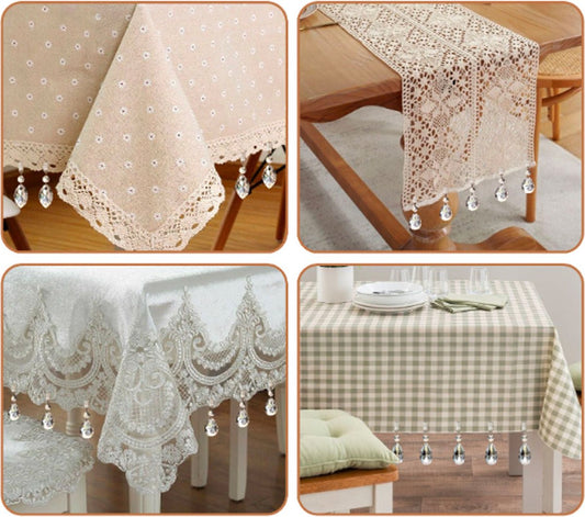 Tablecloth Weights - 8 Pieces - Tablecloth Weights - Garden Oilcloth/Tablecloth Weight Balls - Tablecloth Weighters - Weighted Tablecloth Hangers - Metal Clip - For Picnic Tables - Keep Tablecloths in Place