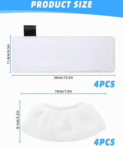 Accessory Set Suitable For Kärcher Easyfix Sc1, Sc2, Sc3, Sc4 & Sc5 - Steam Cleaner Accessories - Replacement Microfiber Cloths - Mop Pad - 8-Piece - Replacement Parts - Powerful Stain Removal - Hard-to-Reach Places