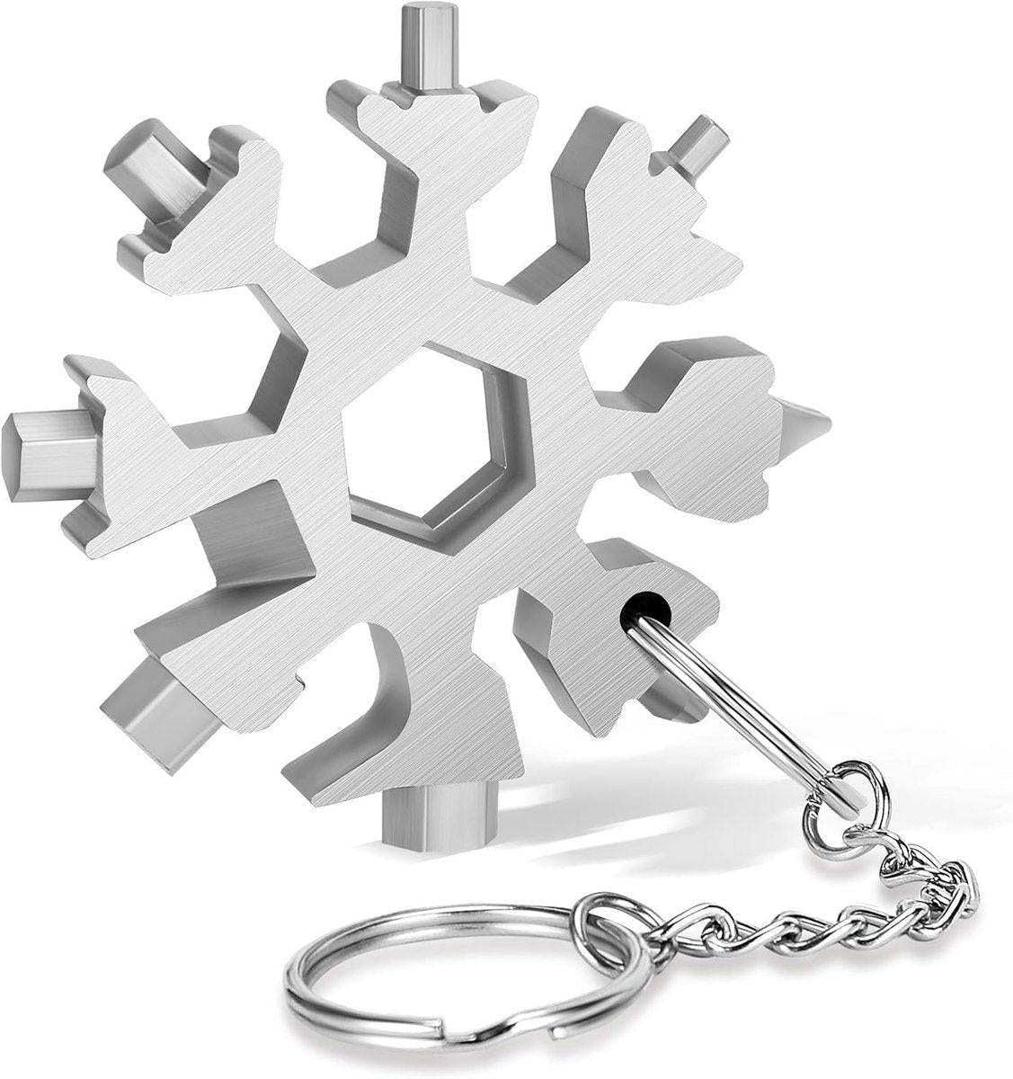 18-in-1 - Snowflake Keychain - multi-tool portable keychain - Wrench - screwdriver - bottle opener - Multi-tool - universal tool - multi-tool card - compact - pocket - outdoor adventure tool - Gift - stainless.