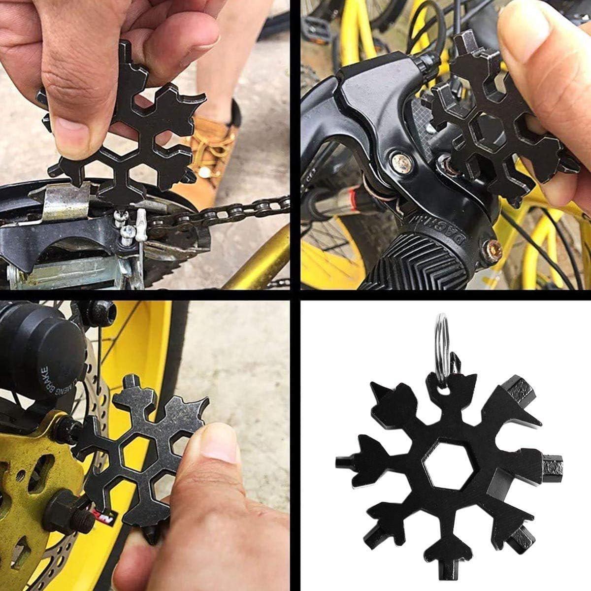18-in-1 - Snowflake Keychain - multi-tool portable keychain - Wrench - screwdriver - bottle opener - Multi-tool - universal tool - multi-tool card - compact - pocket - outdoor adventure tool - Gift - stainless.