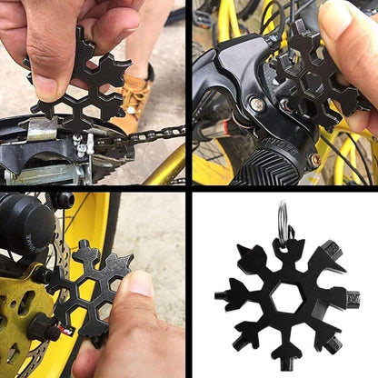 18-in-1 - Snowflake Keychain - multi-tool portable keychain - Wrench - screwdriver - bottle opener - Multi-tool - universal tool - multi-tool card - compact - pocket - outdoor adventure tool - Gift - stainless.