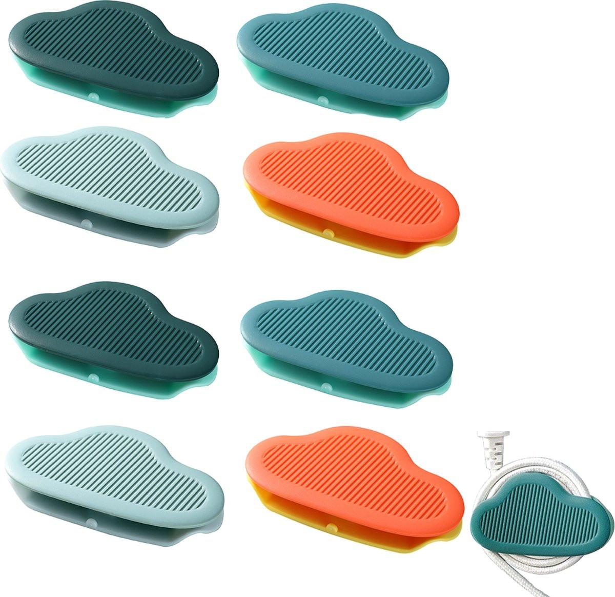 Cable Clips - 8 Pieces - Wire Organizer - Cable Holder - Cable Management - Cable Ties - Cable Organizer - Cable Organizer - Self-Adhesive - For Desk/Wall/Car/Office - For Headphones/Mouse/USB Cable.
