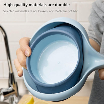 Portable Water Ladle - Foldable Water Ladle - Ladle with Handle - Easy to Store and Carry - For Kitchen/Bathroom/Camping/Hiking/Personal Care Routines/Pet Care - Garden Accessories - Plastic