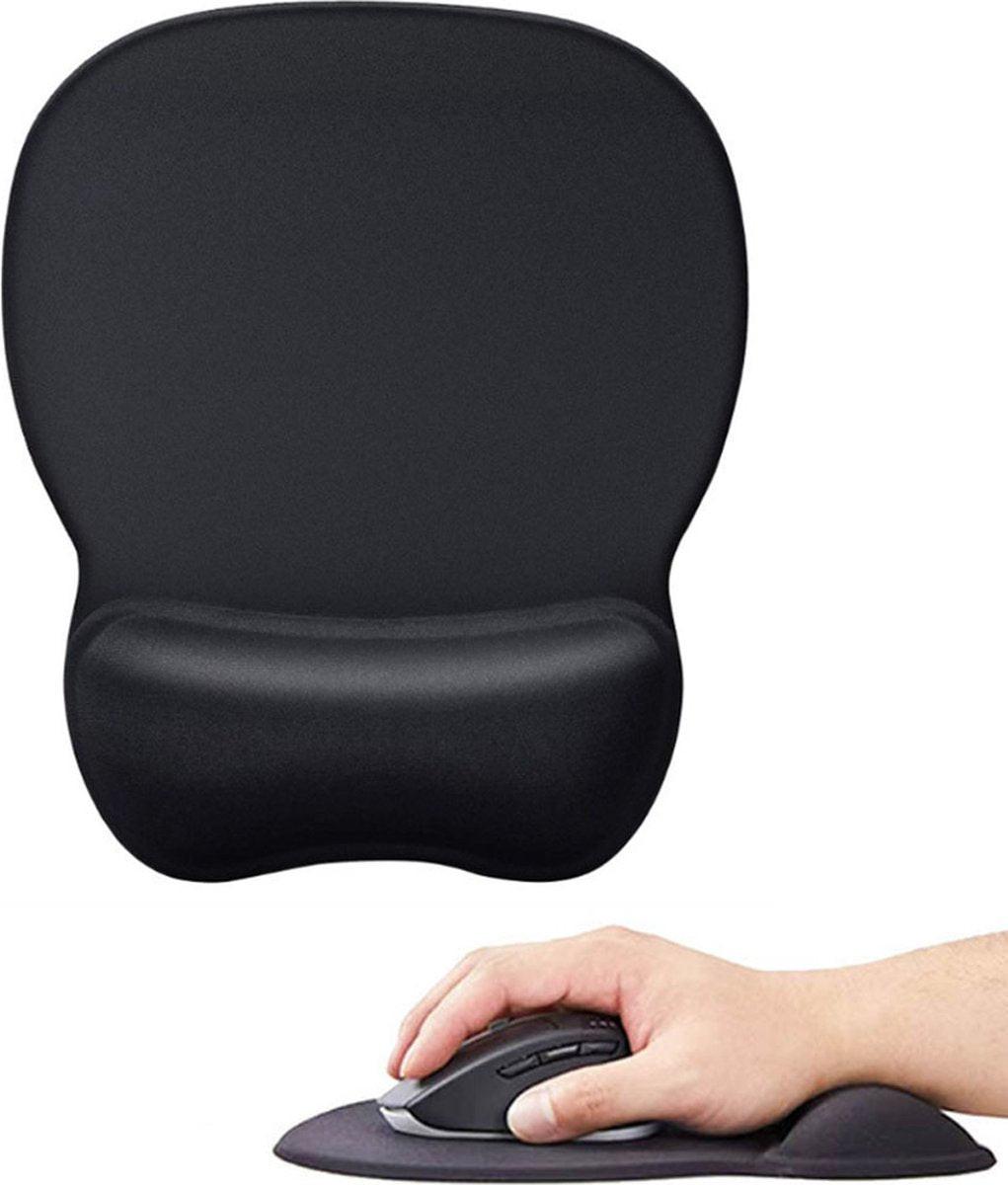 Mouse Pad with Wrist Rest - Ergonomic Mouse Pad - Gel Mouse Pad - Non-Slip - Prevent Wrist Fatigue - Suitable for Gaming, School, and Office - 24 x 21 cm - Black.