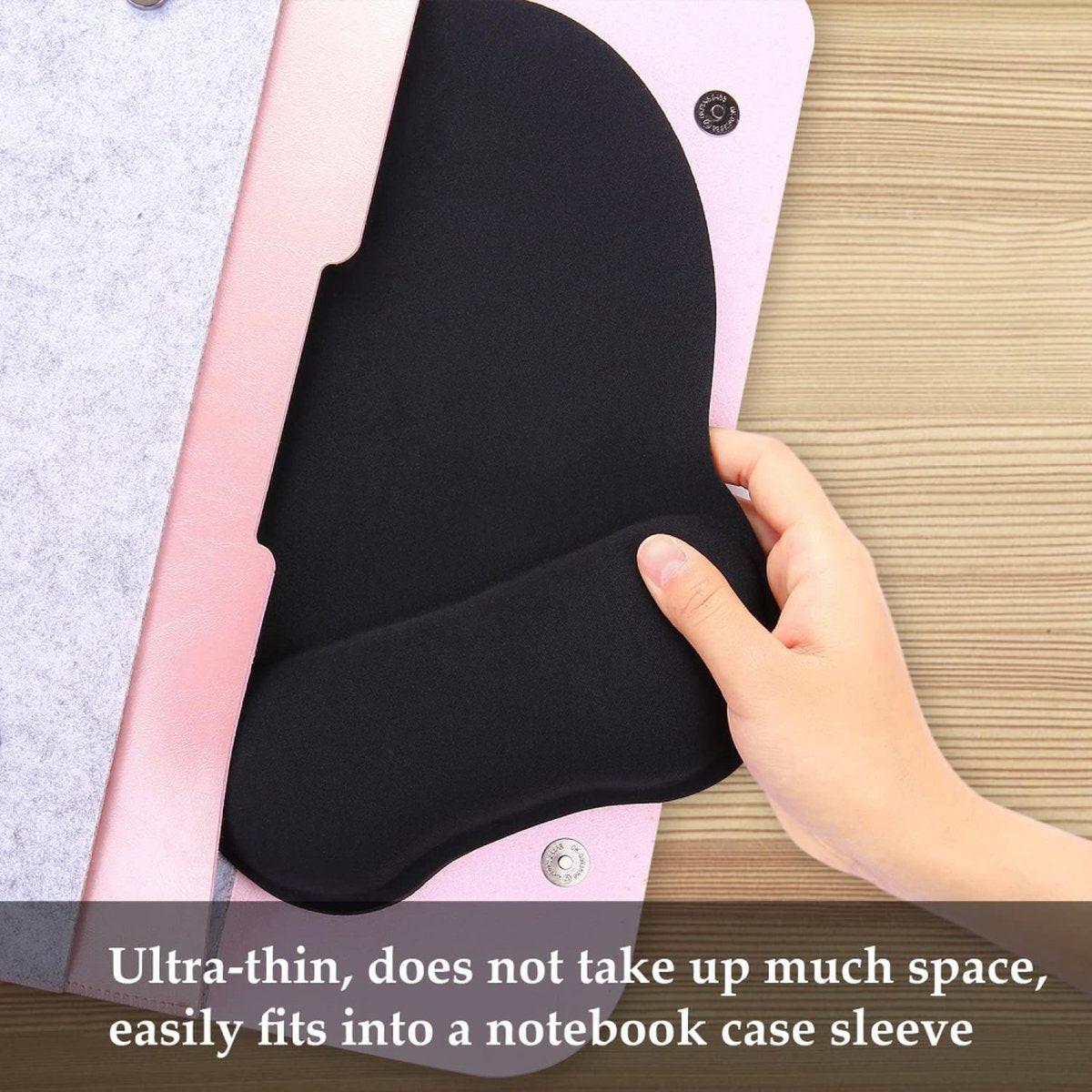 Mouse Pad with Wrist Rest - Ergonomic Mouse Pad - Gel Mouse Pad - Non-Slip - Prevent Wrist Fatigue - Suitable for Gaming, School, and Office - 24 x 21 cm - Black.