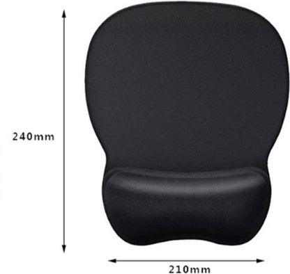 Mouse Pad with Wrist Rest - Ergonomic Mouse Pad - Gel Mouse Pad - Non-Slip - Prevent Wrist Fatigue - Suitable for Gaming, School, and Office - 24 x 21 cm - Black.