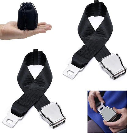 Seatbelts - Seatbelt Extender - 2 Pieces - Seatbelt Extension - 80cm - Car Seatbelt Extender - Universal - Comfortable - Airplane Seatbelt Extender - Universally Adjustable Airplane Seat - Maternity Belt - For Obese People - With Storage Bag